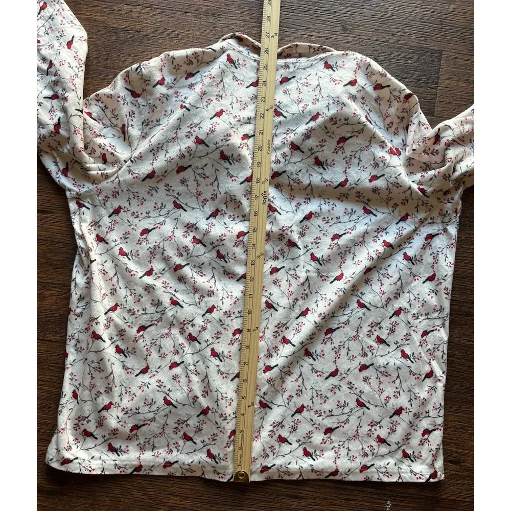 Women's Adonna Shirt Sleepwear Multicolor Cardinal 2XL Red Bird Elegant Classic